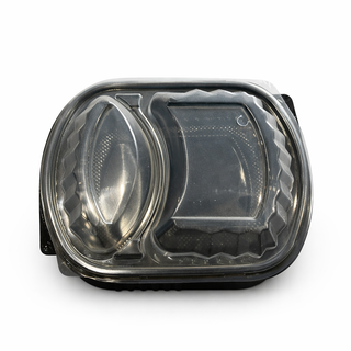 ASSIETTES LUX 2 Compartiments AVEC COUVERCLE 250 PCS