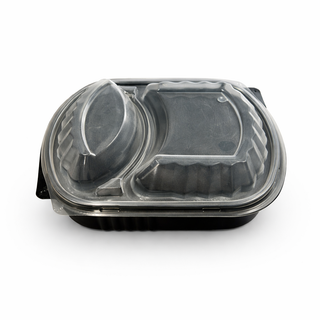 ASSIETTES LUX 2 Compartiments AVEC COUVERCLE 250 PCS