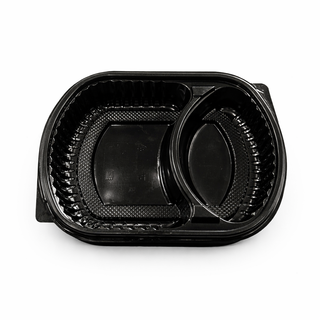 ASSIETTES LUX 2 Compartiments AVEC COUVERCLE 250 PCS