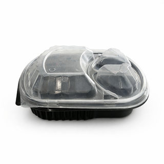 ASSIETTES LUX 3 Compartiments AVEC COUVERCLE 250 PCS