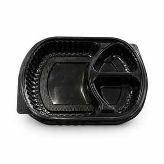 ASSIETTES LUX 3 Compartiments AVEC COUVERCLE 250 PCS