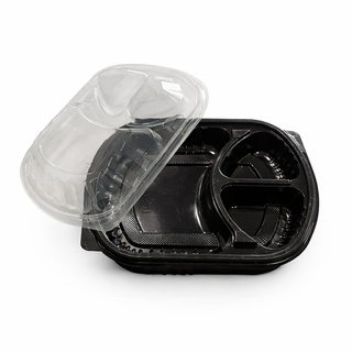 ASSIETTES LUX 3 Compartiments AVEC COUVERCLE 250 PCS