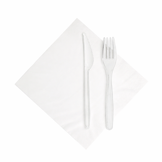 KIT DE COUVERTS EZEL – FOURCHETTE, CUILLÈRE ET SERVIETTE