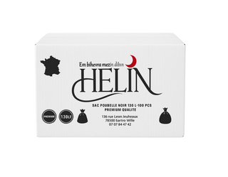 SACS POUBELLE NOIRS HELIN – 130 L (100 SACS)